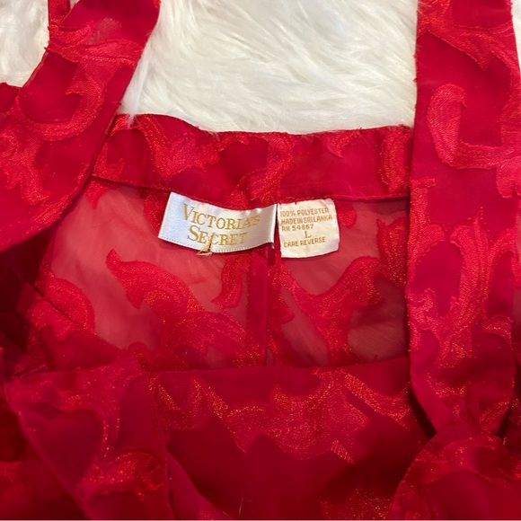 Vintage 90s Gold Label Victoria’s Secret Red slip dress nightie size large - Picture 4 of 6